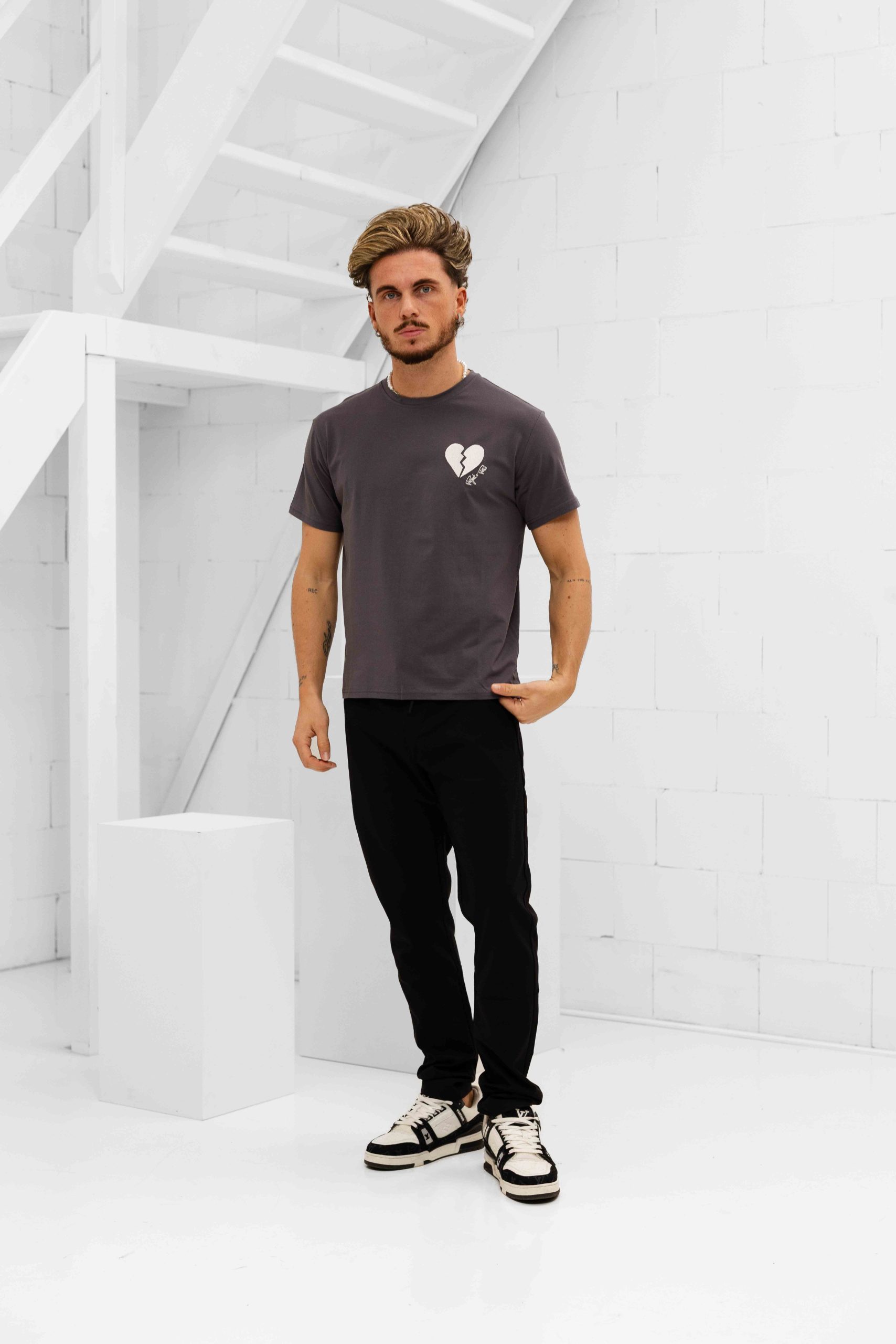 Project X Paris Gebroken Hart T-Shirt Heren Grijs