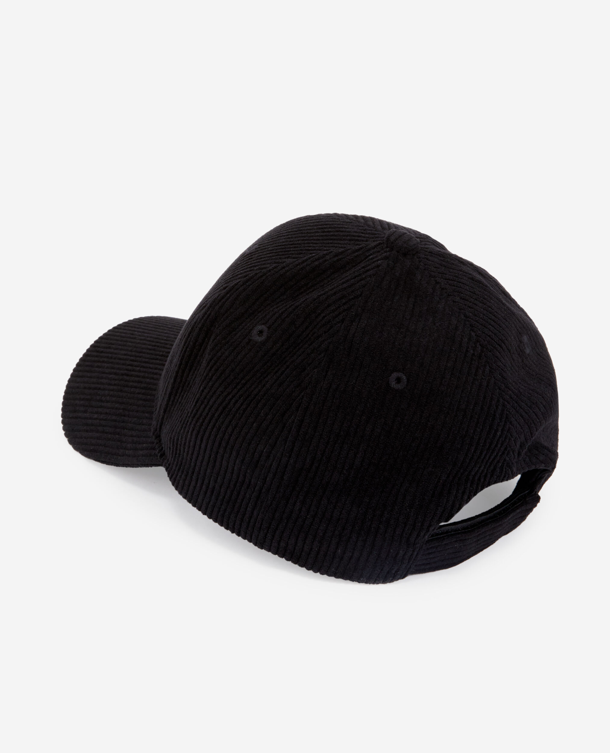 Casquette noire en velours côtelé