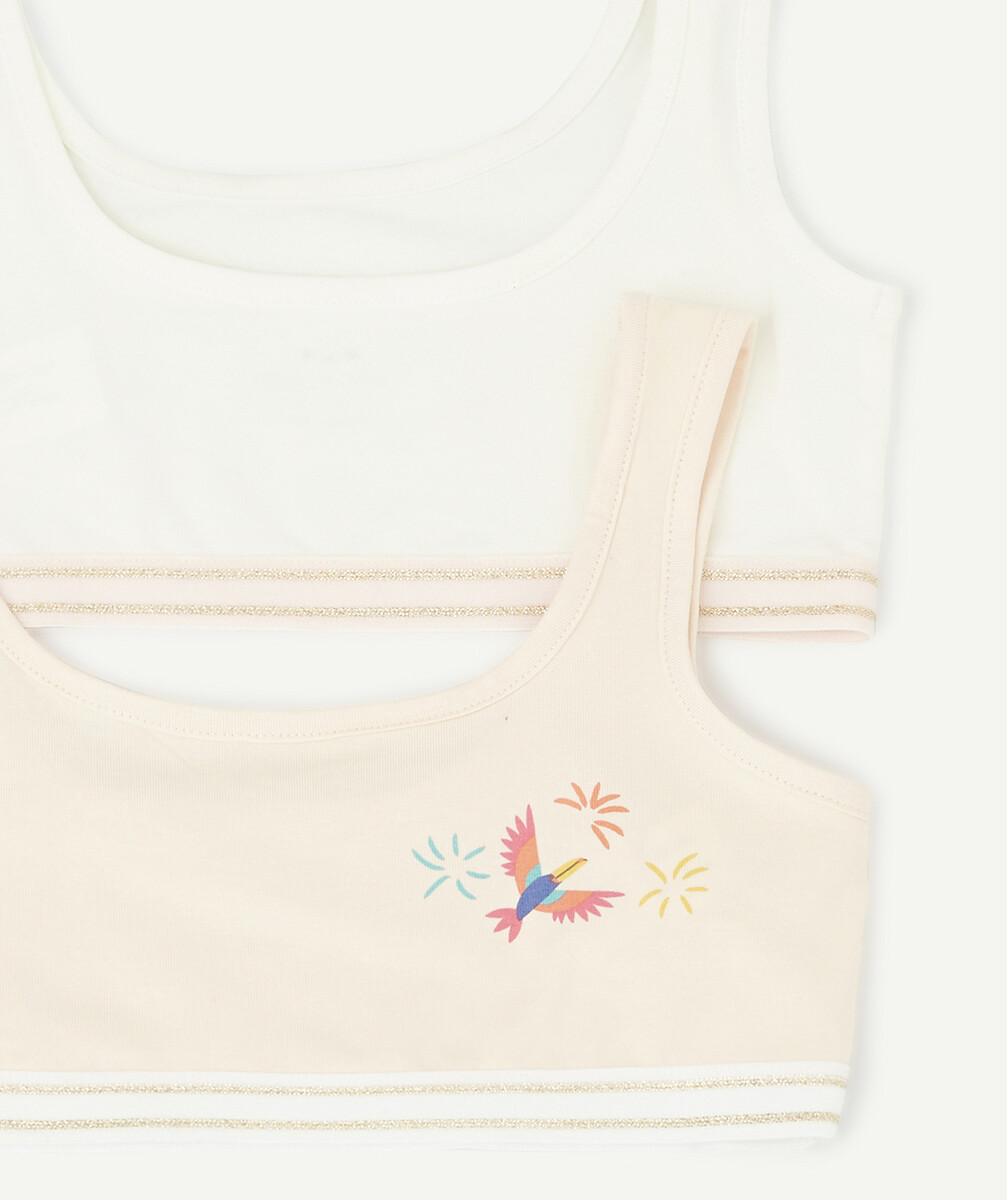 LE LOT DE 2 BRASSIÈRES ET 3 CULOTTES OISEAUX EN COTON BIOLOGIQUE