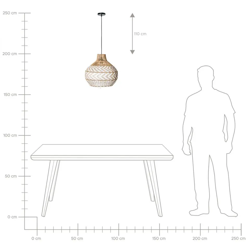 YAUCO - Hanglamp - Wit - Rotan