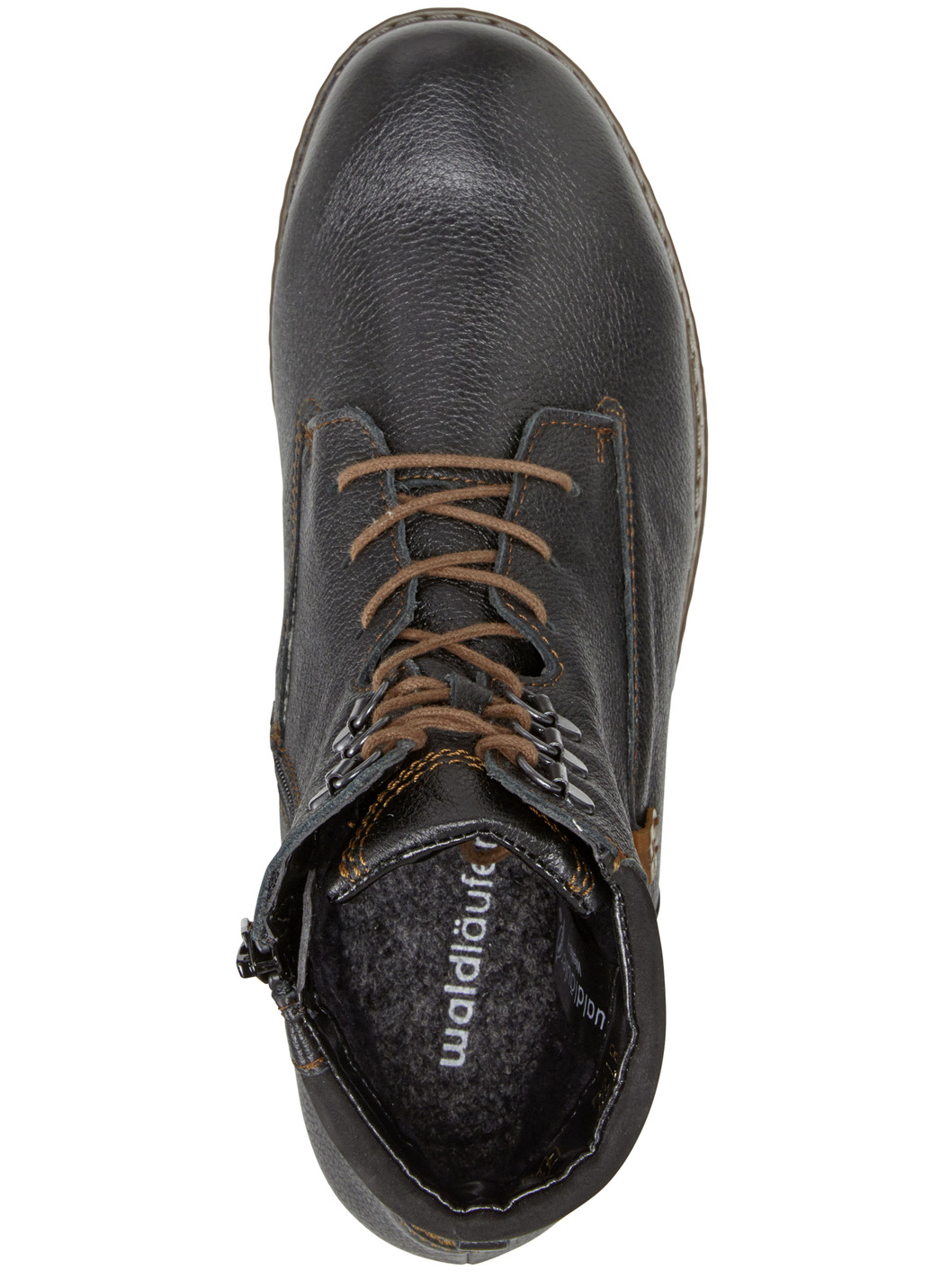 Waldläufer Schnür-Stiefelette mit Warmfutter aus reiner Baumwolle