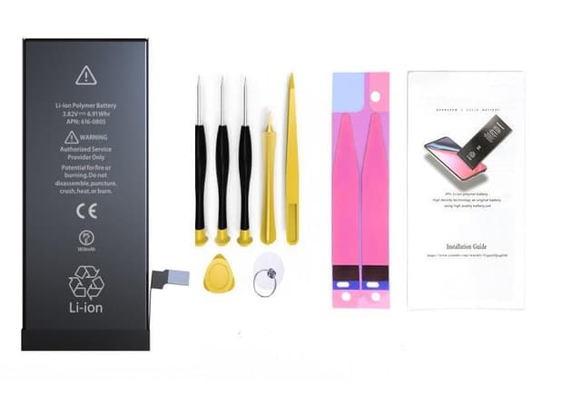 NÖRDIC batteri til iPhone 6s Plus værktøjssæt 7delar og batteri tape 2750mAh