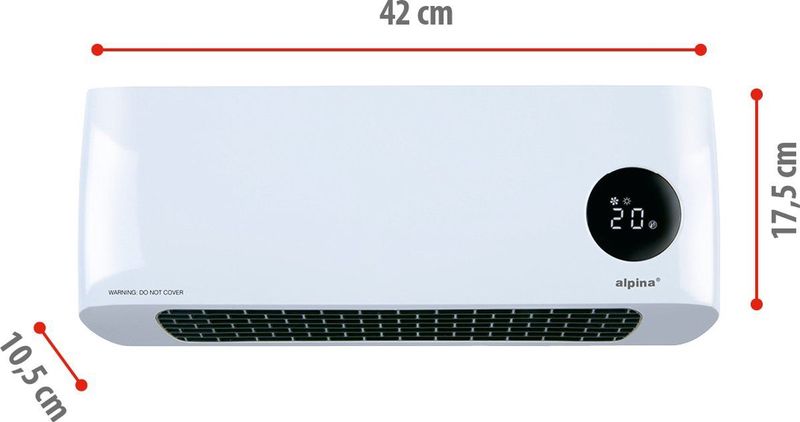 Alpina Wandgemonteerde Elektrische Verwarming - 1000-2000W - Keramisch - Timer