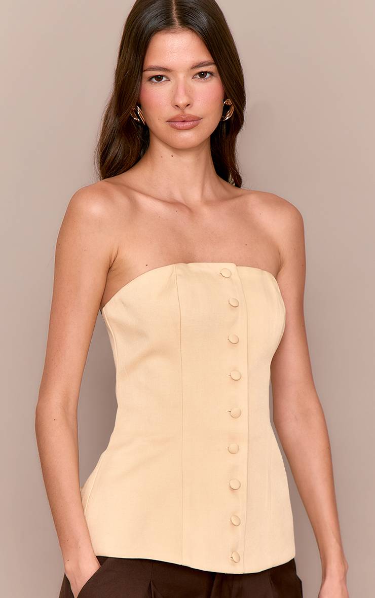 Butter Yellow Gilet Bustier Structuré En Tissu Tissé