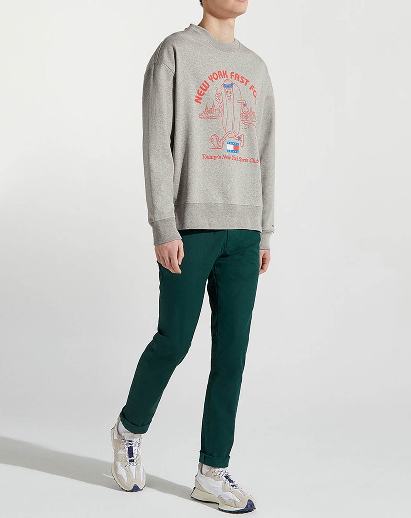Tommy Jeans Sweat Sport gris chiné