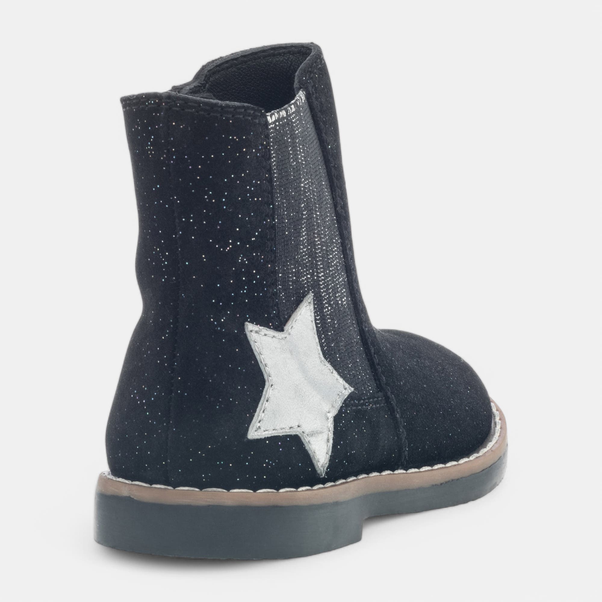 Bottines Fille en cuir noir