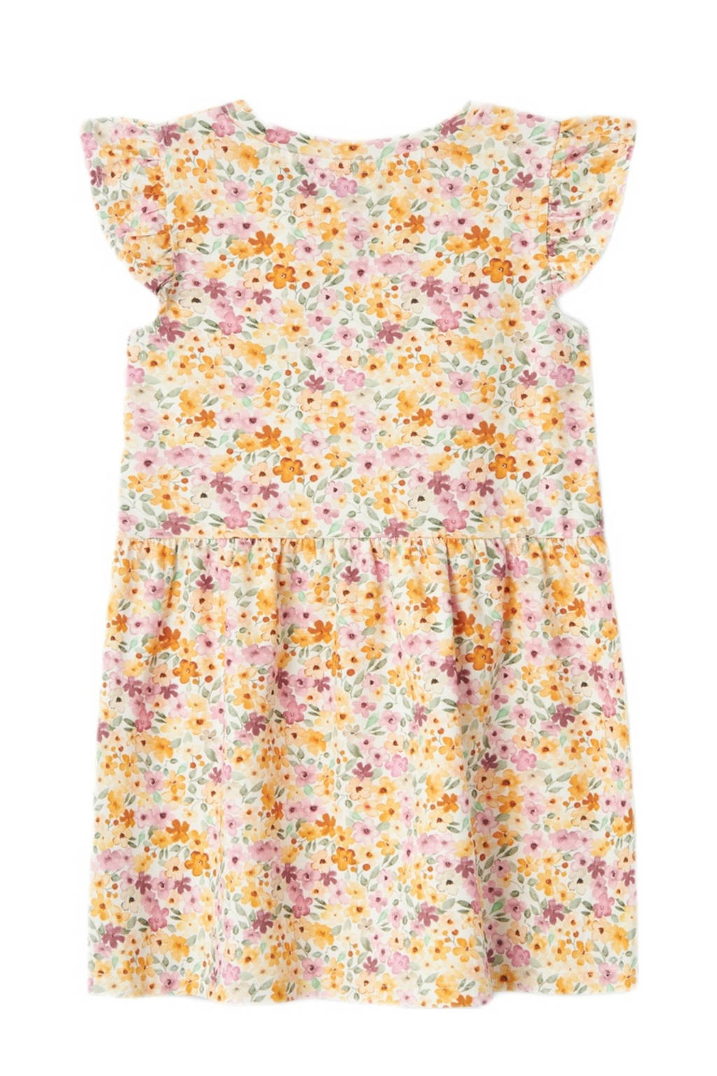 NAME IT gebloemde A-lijn jurk NMFHISSE ecru/multicolor
