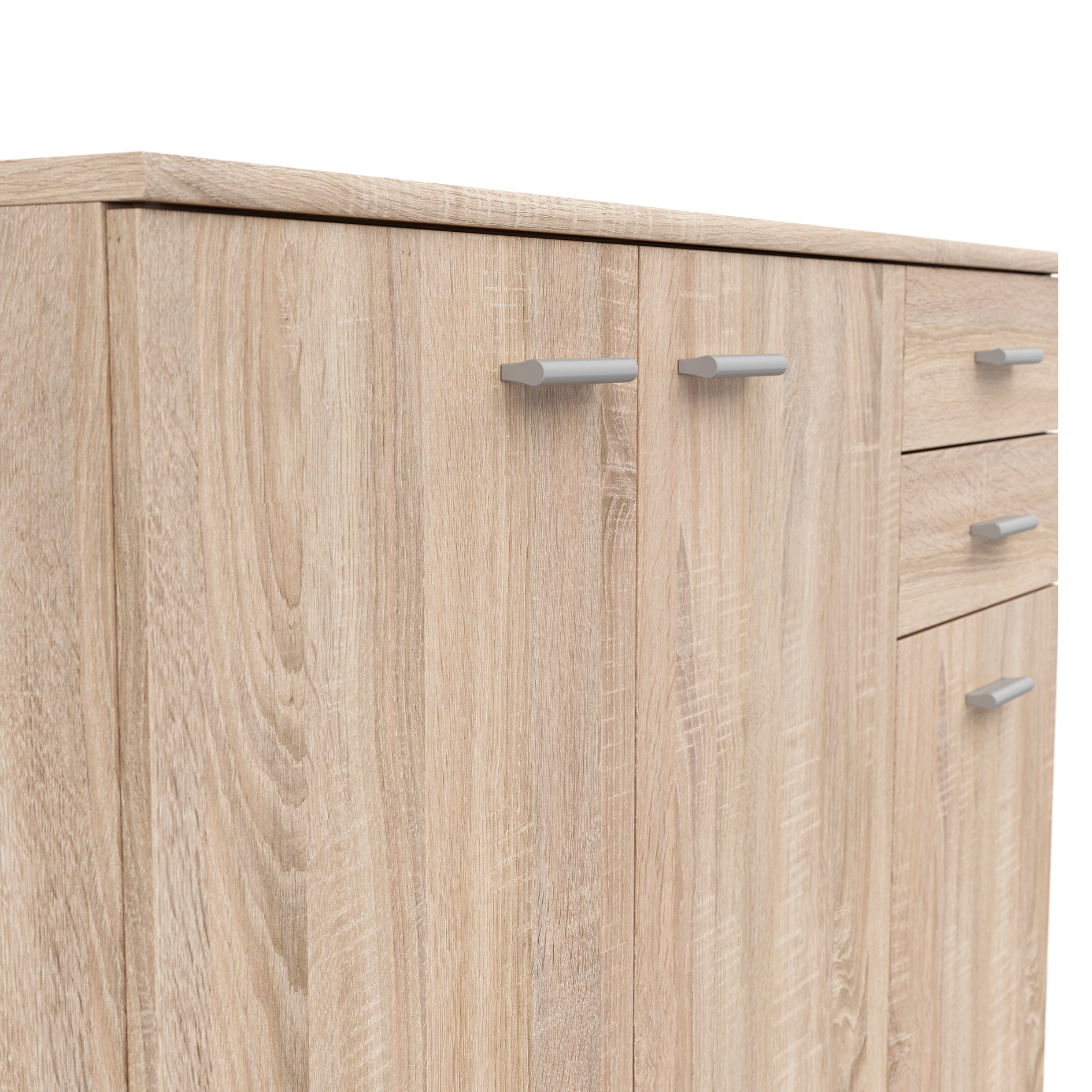 Kommode - Sonoma Eiche - 3 Türen - 106 cm breit