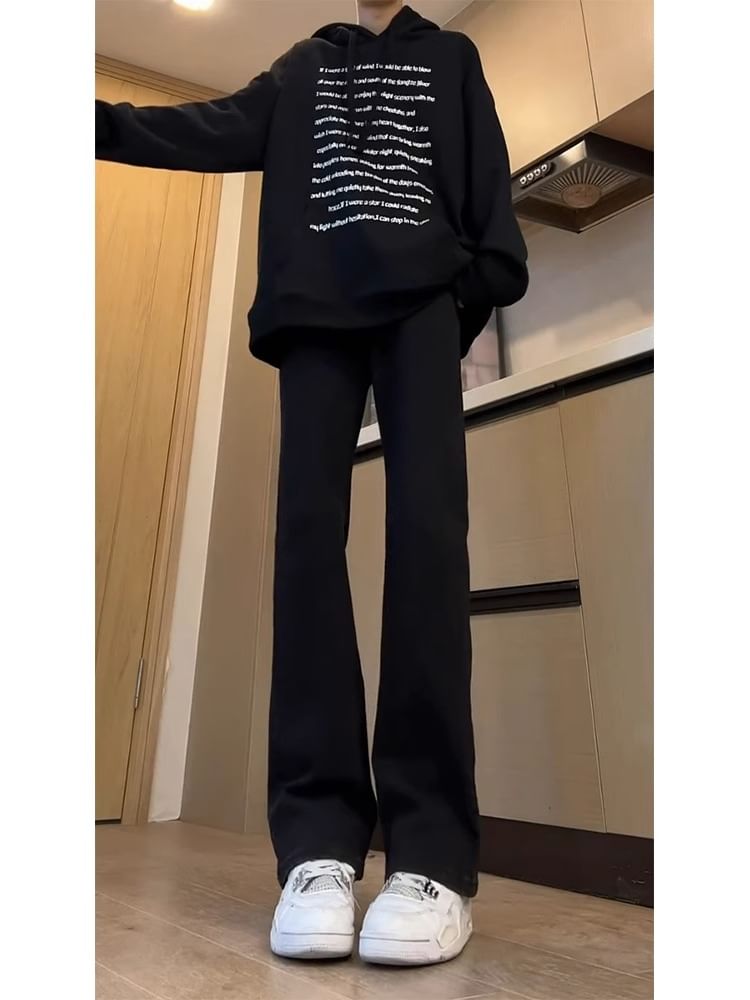 Kimeya - Mid Rise Plain Flared Jeans