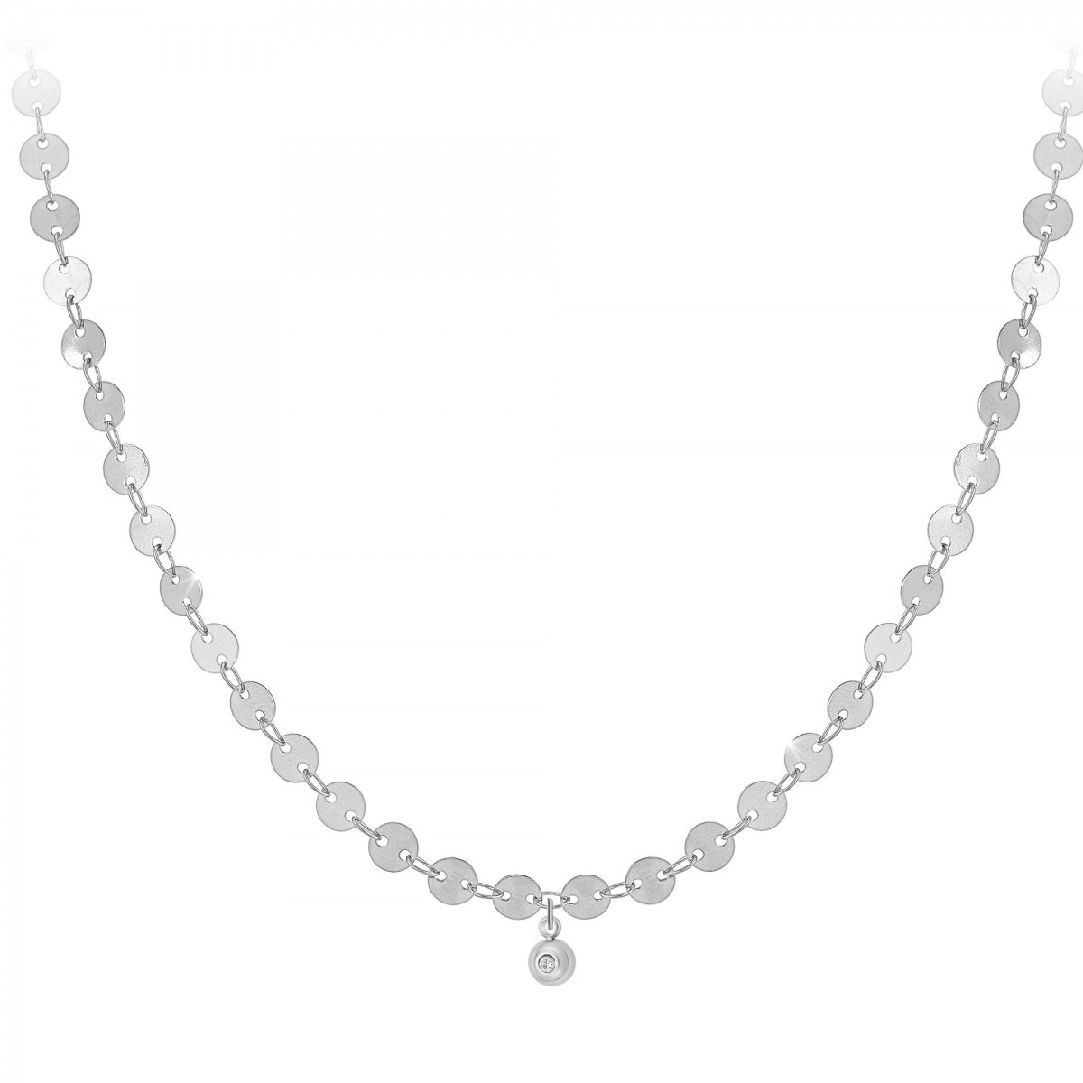 Chaine grain de café SC Crystal ornée d'un véritable diamant blanc