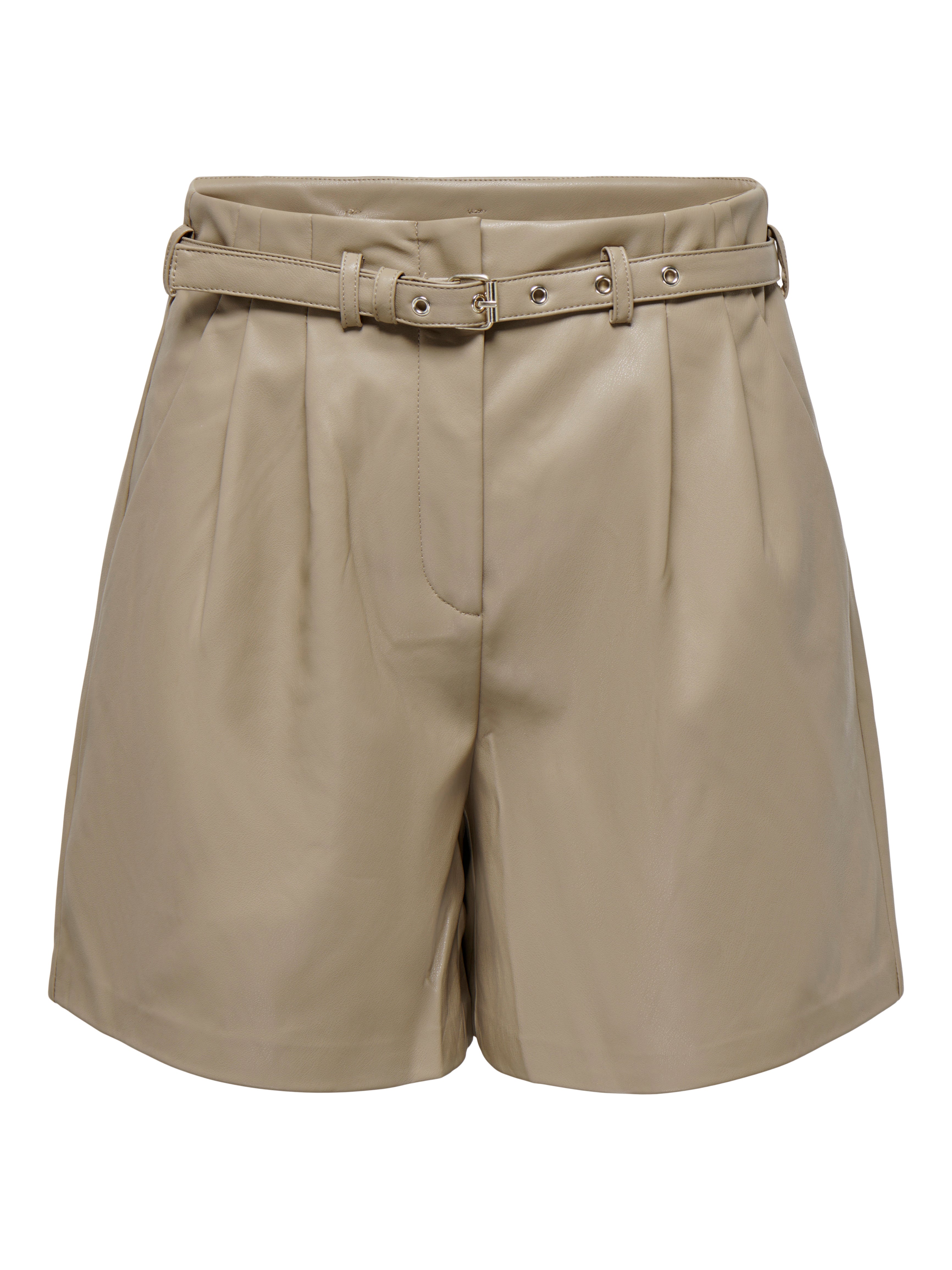 ONLHEIDI Mittlere Taille Normal geschnitten Shorts in Lederoptik Weathered Teak