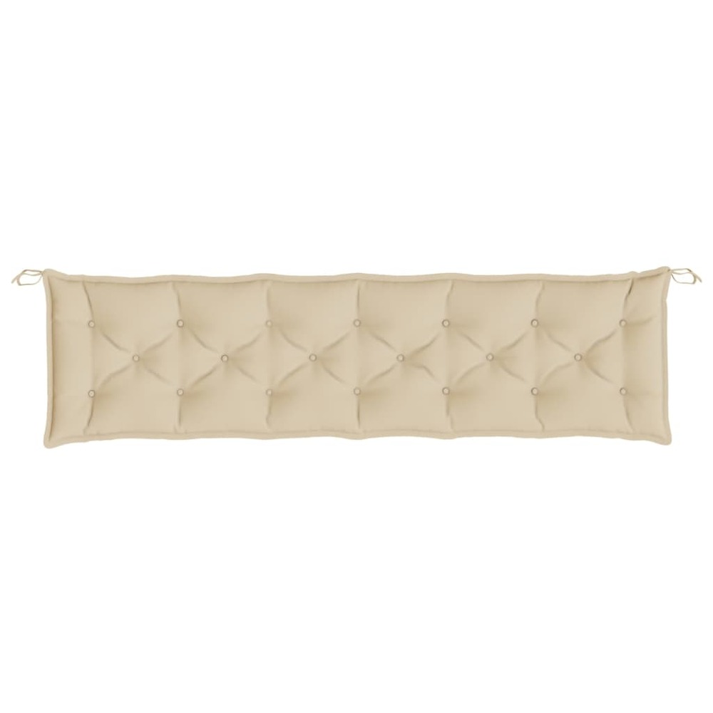Coussins de banc de jardin 2 pcs beige 200x50x7 cm tissu oxford