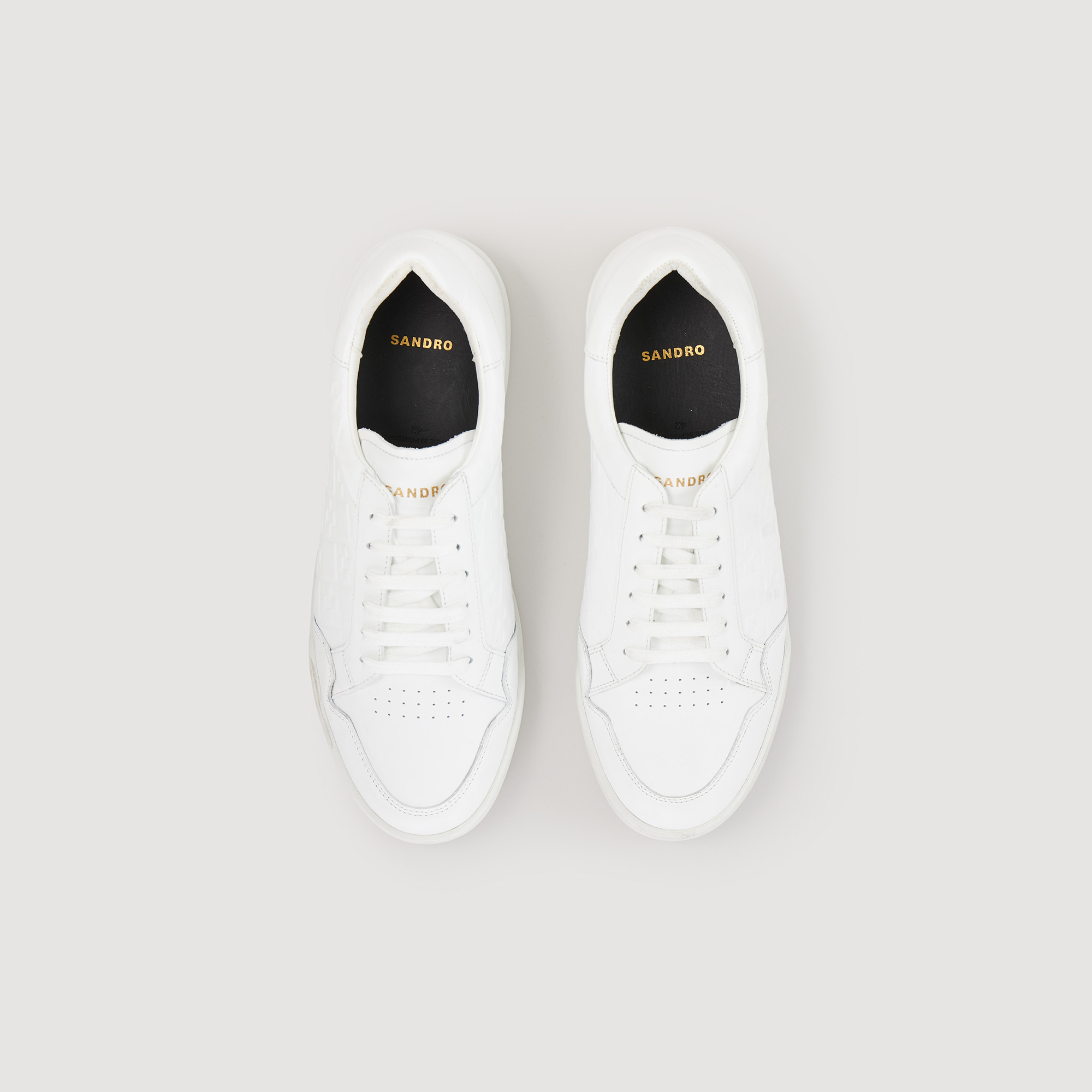 Sneakers en cuir embosse square cross