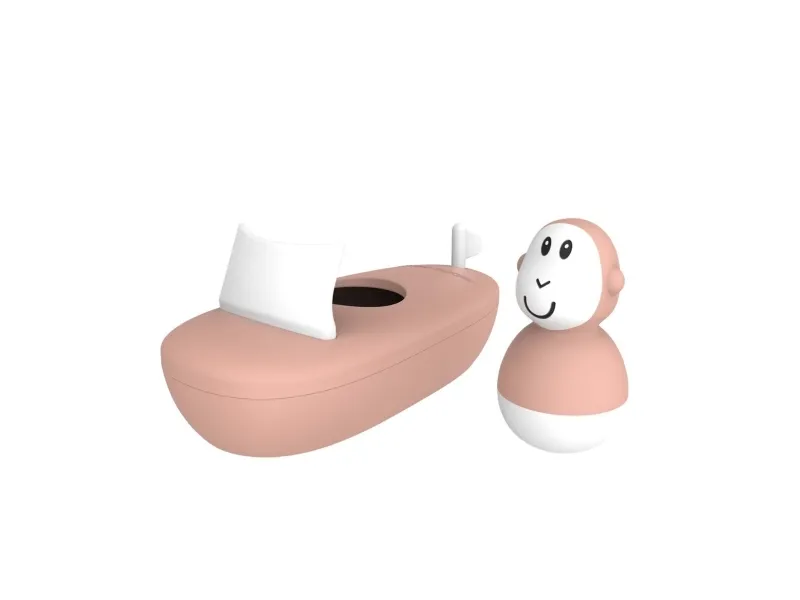 Matchstick Monkey Bathtime Playset Dusty Pink