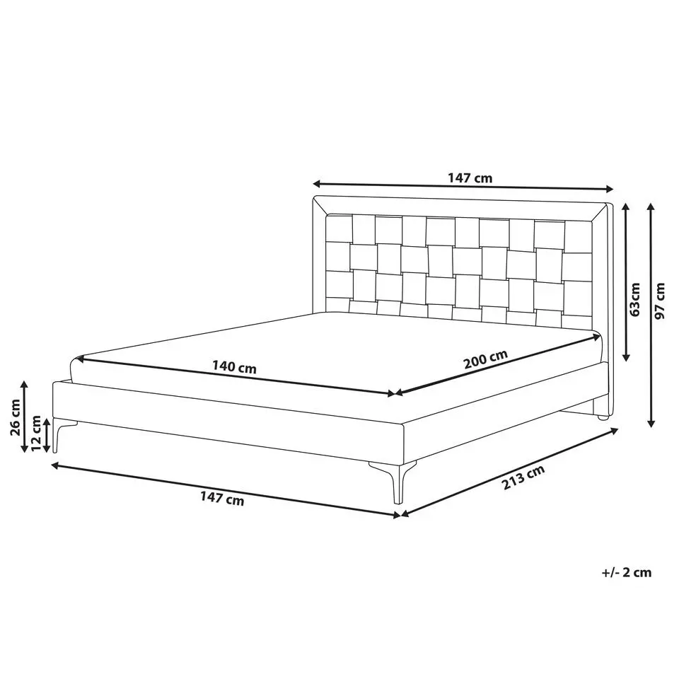LIMOUX - Tweepersoonsbed - Taupe - 140 x 200 cm - Fluweel