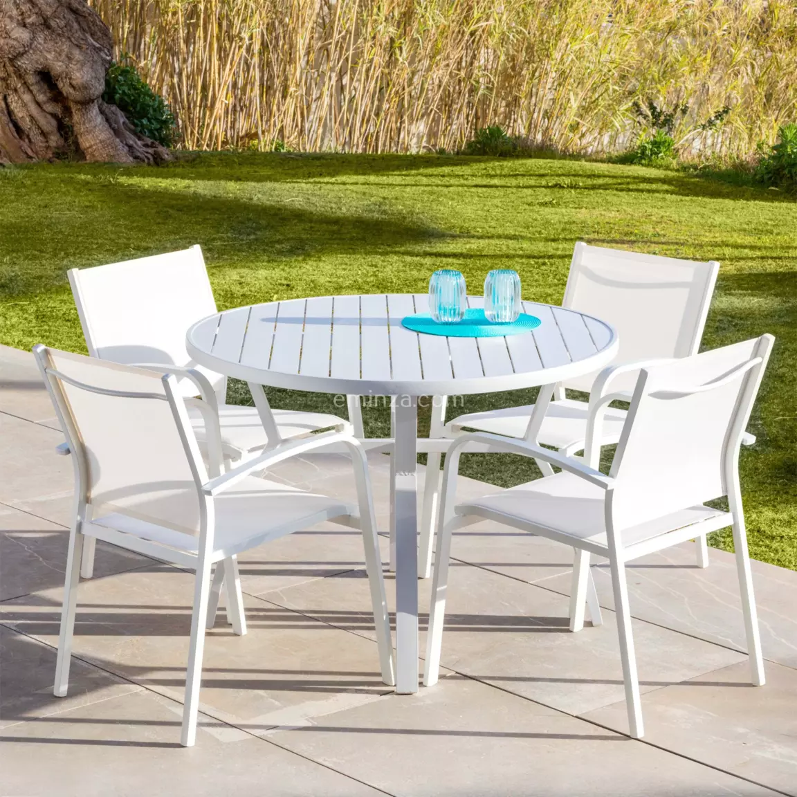 Fauteuil de jardin aluminium empilable Murano Blanc