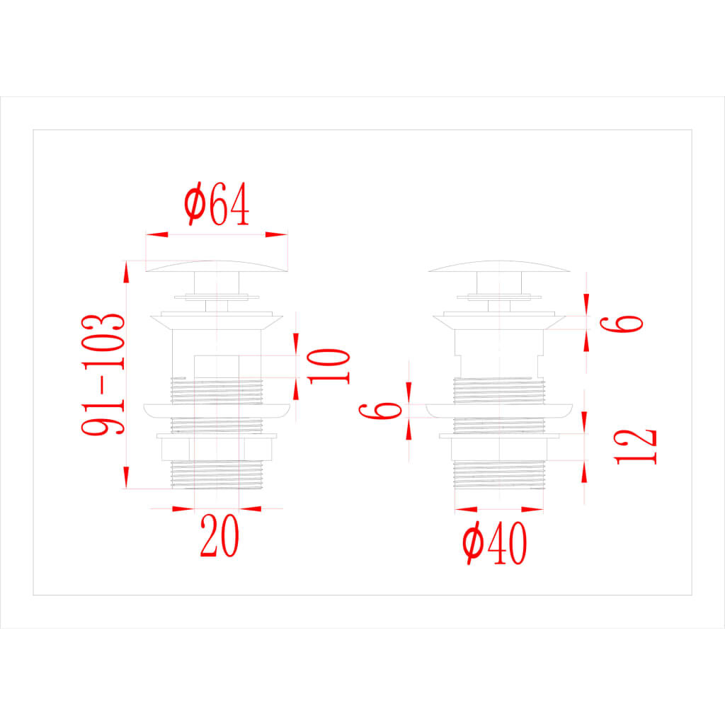 vidaXL Klik-Klak overloopstopper, zwart, 6,4x6,4x9,1 cm