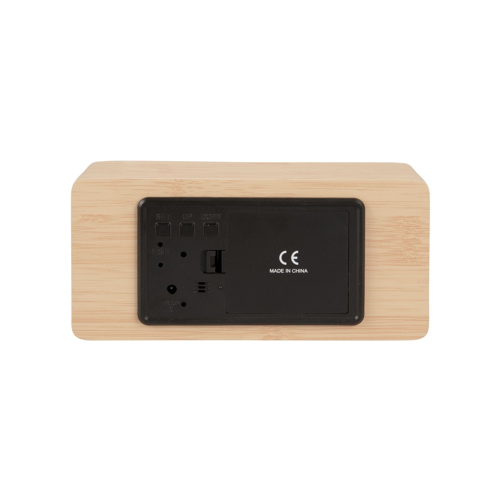 Karlsson - Alarm clock Silver Mirror LED light wood veneer