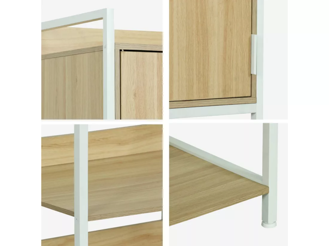 Module dressing blanc avec 5 étagères et 1 porte. L 60 x P 48 x H 190 cm