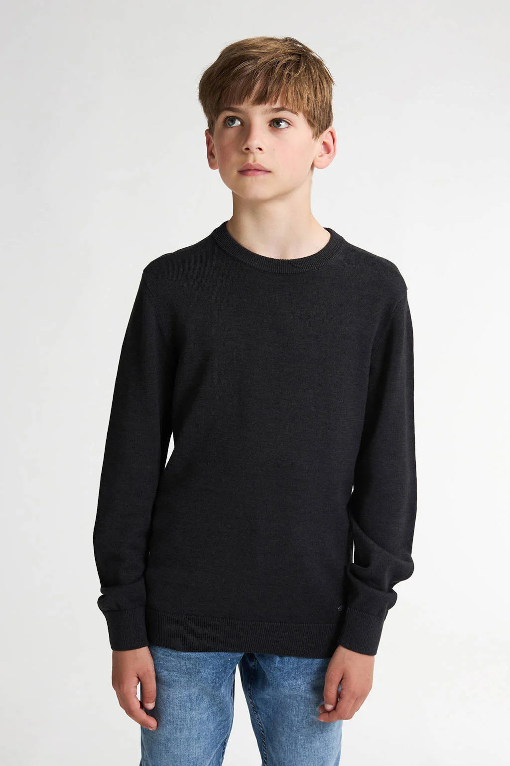 Petrol Industries sweater zwart fijn gebreid