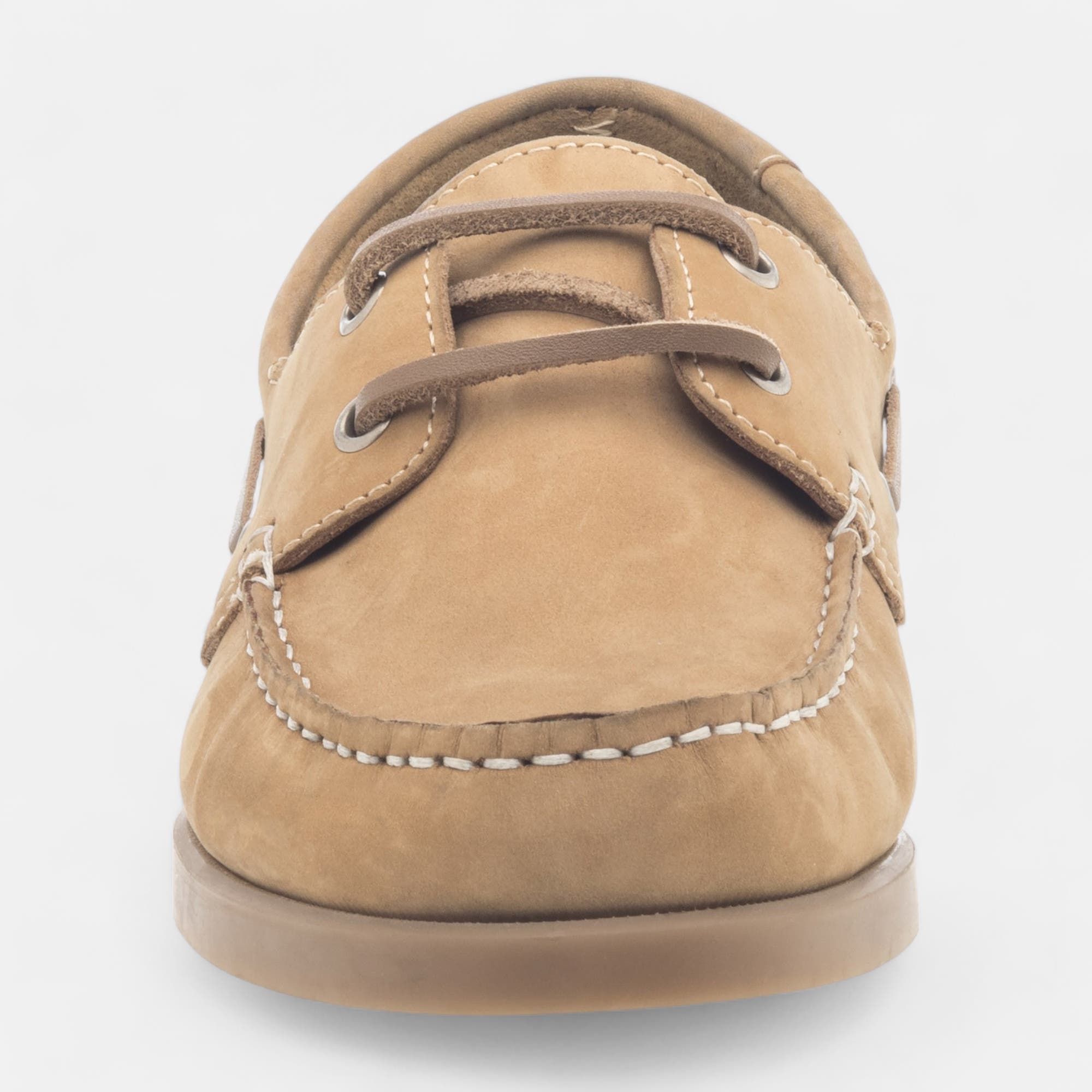 Chaussures bateau Homme en cuir beige