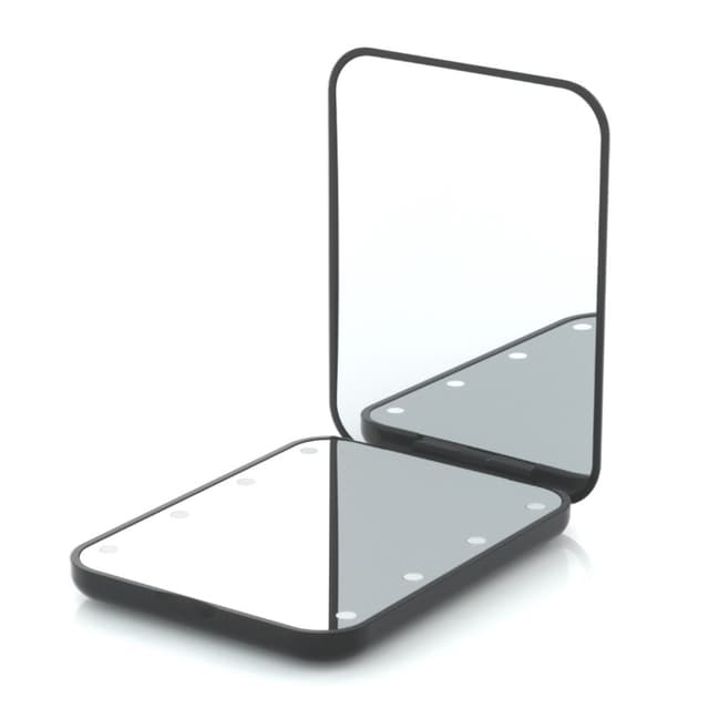dobbeltsidet makeup spejl LED lys folde 2X forstørrelse spejl