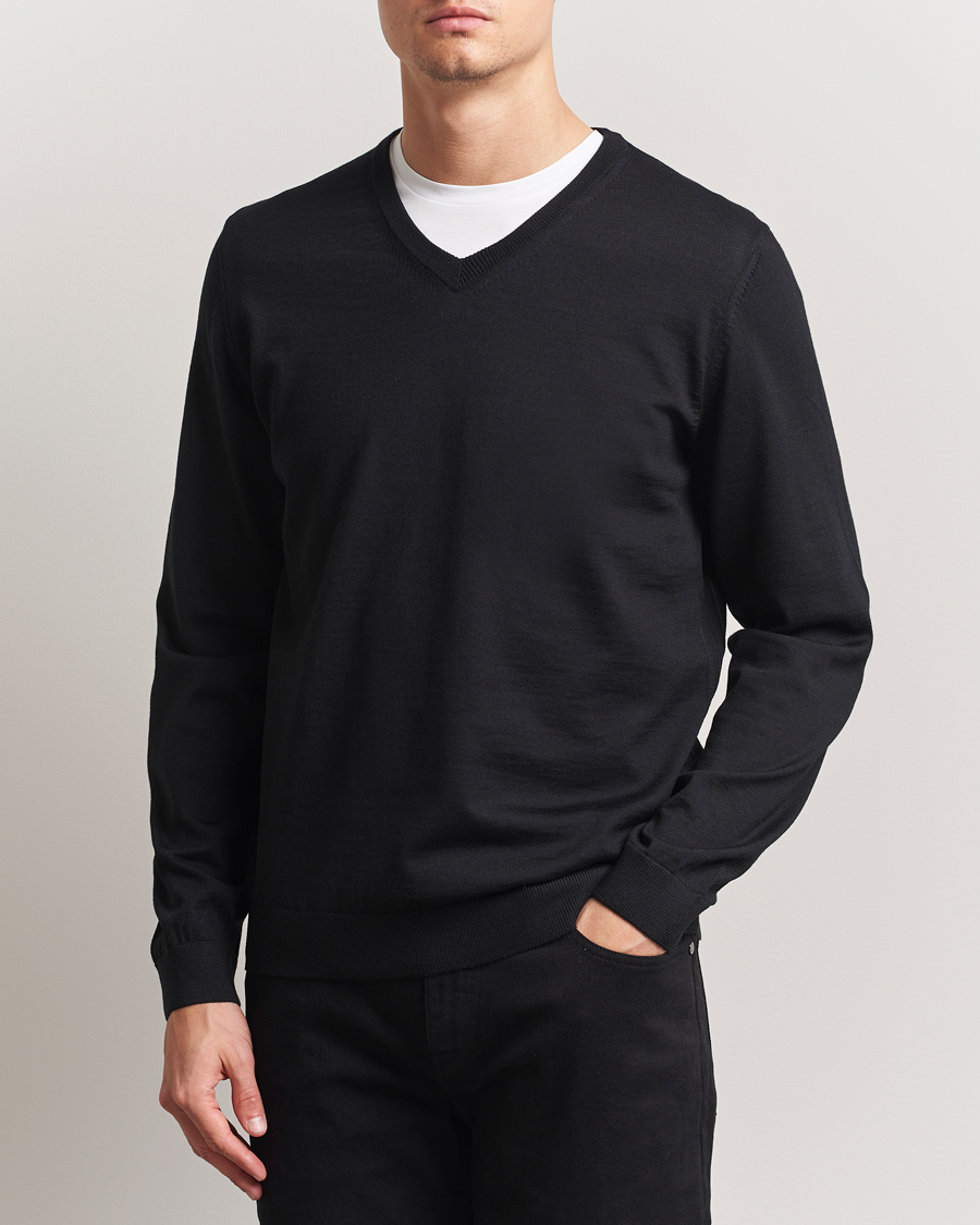 BOSS BLACK Melba Wool V-Neck Pullover Black