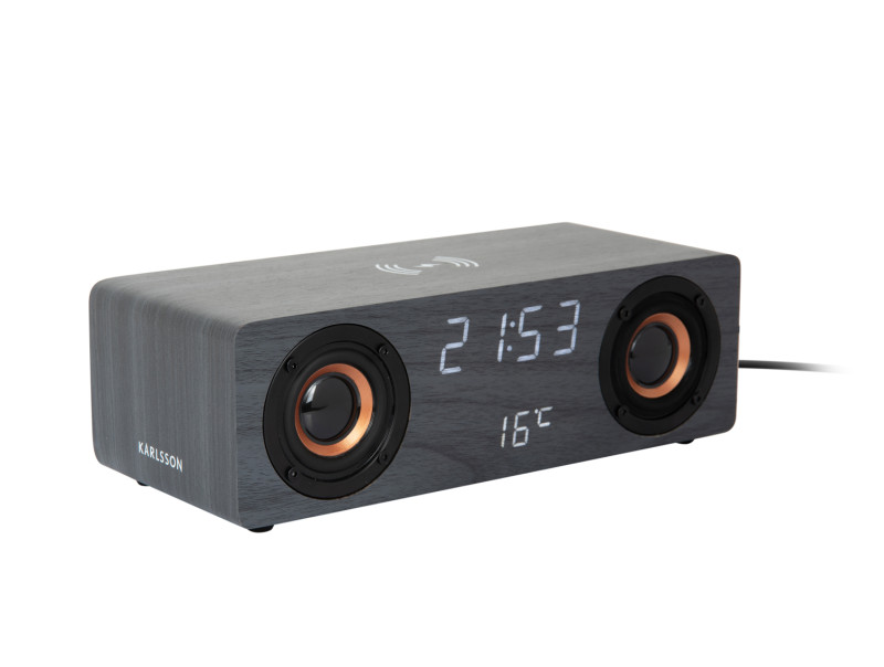 Alarm Clock Classic BT Speaker Radio w. Phone Charger KA6059BK Black