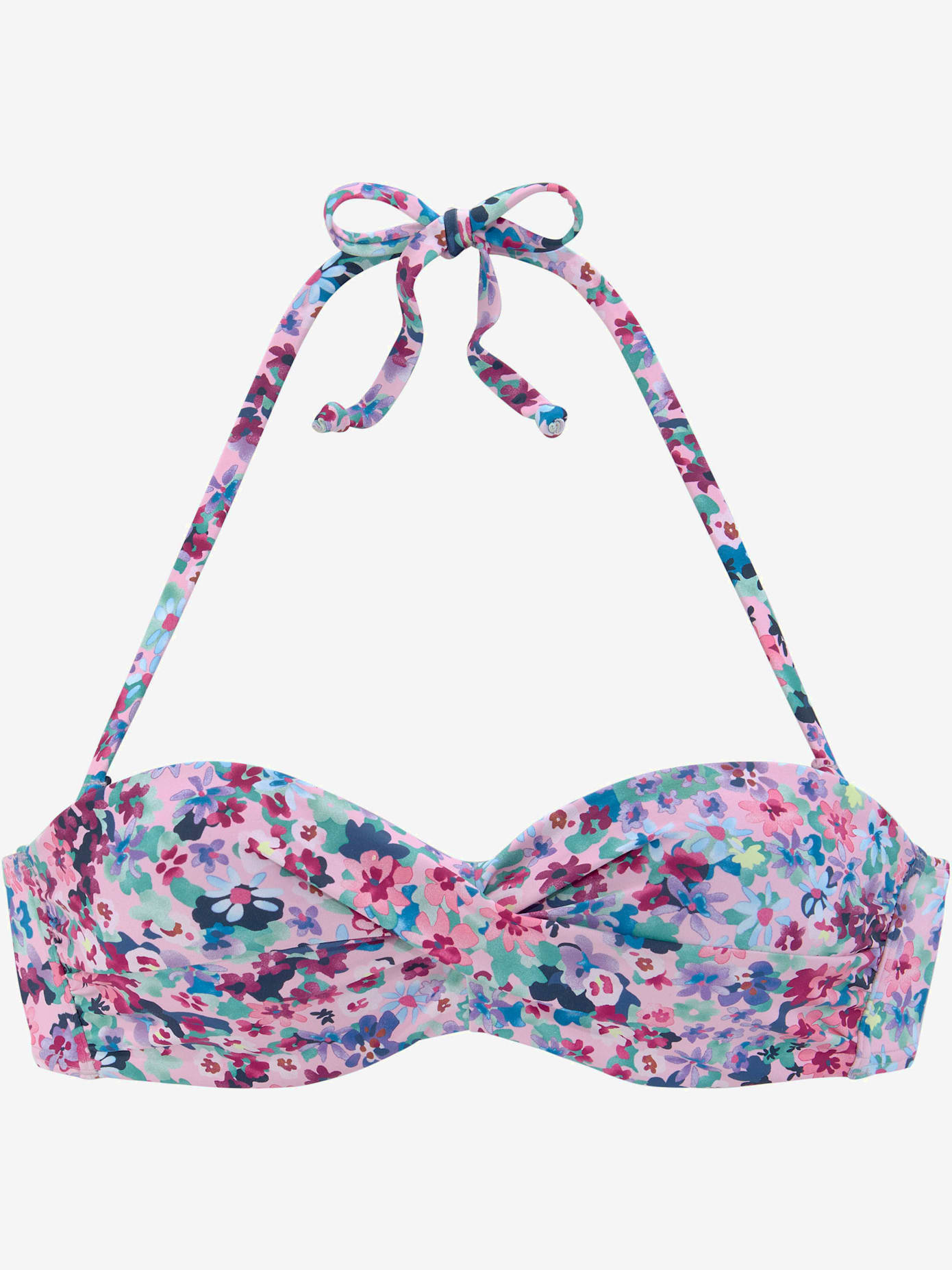 Haut de bikini bandeau à armatures design floral