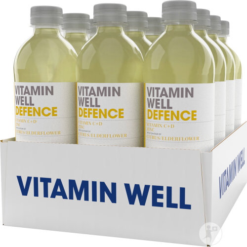 Vitamin Well Defence Vitamine C+D+Zinc Boisson Rafraîchissante Agrumes/Fleurs De Sureau 12x500ml