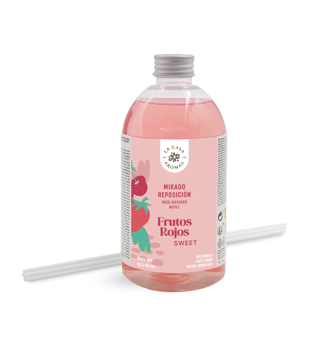 La Casa de los Aromas - Refil de ambientador Mikado 500ml - Frutas Vermelhas Doces