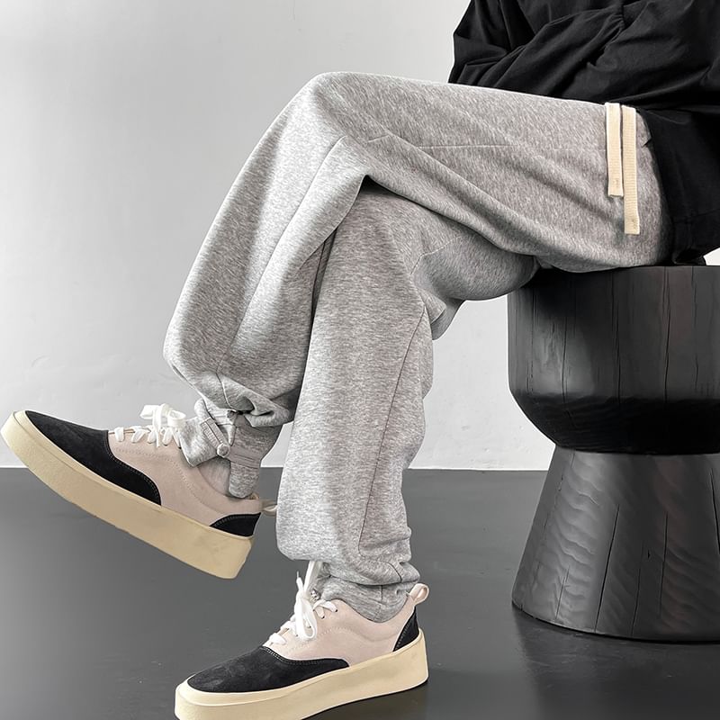 emeisa - Trekkoord taille effen kikker sluiting rechte pijpen joggingbroek