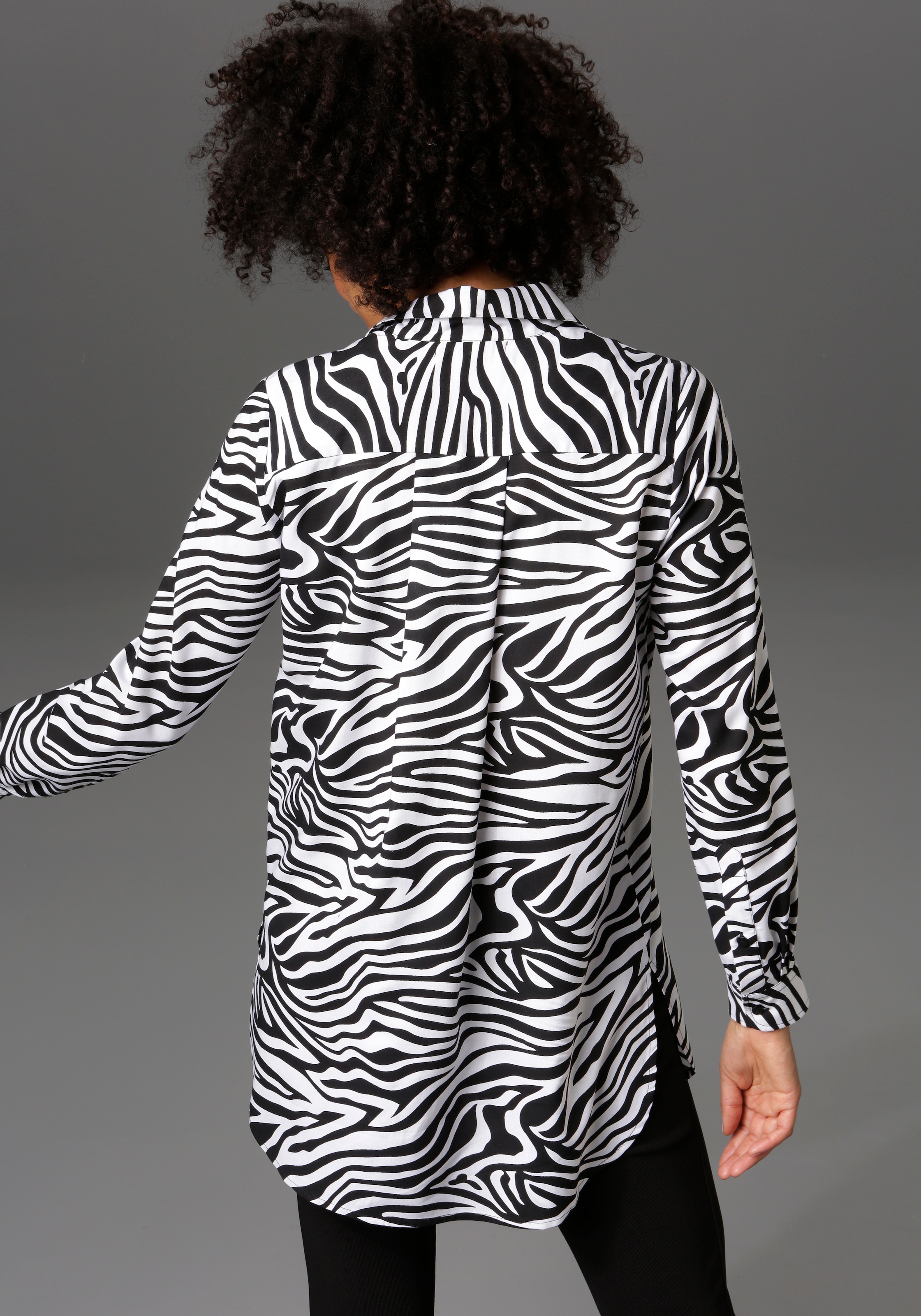 Aniston CASUAL Longbluse , im Zebra-Steifen-Look