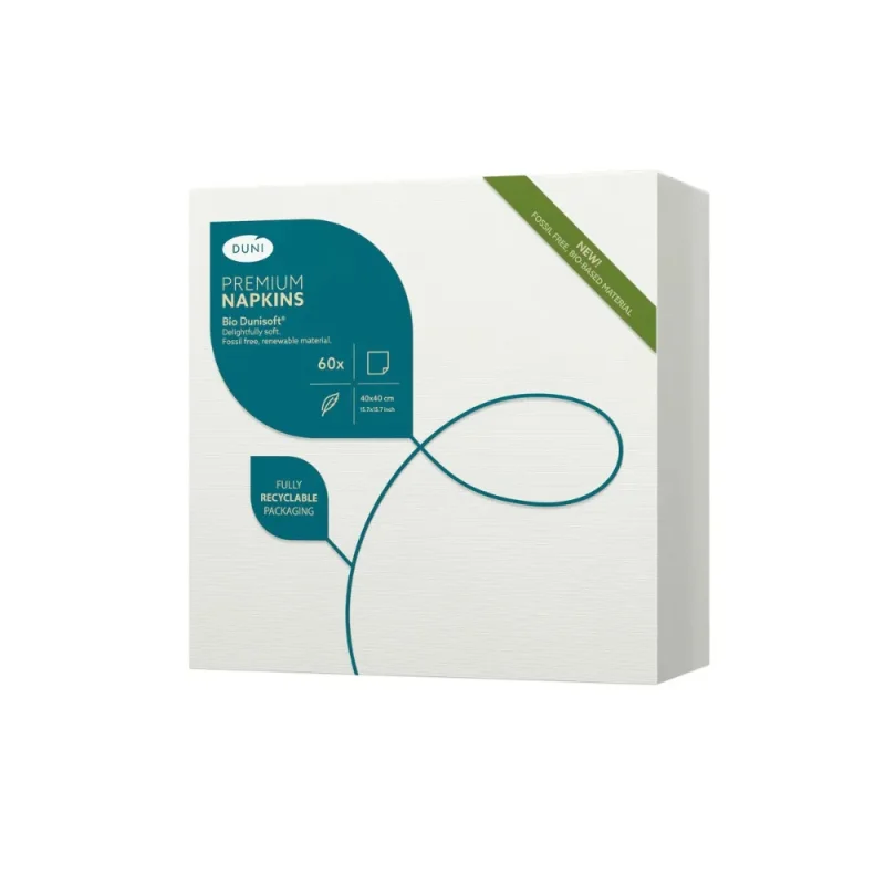 DUNI - Serviettes de table Bio Dunisoft - 40x40cm - Blanc X360