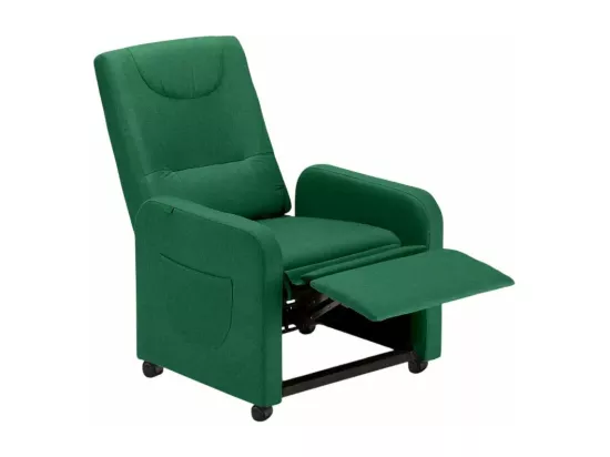 Fauteuil inclinable en tissu avec roulettes et repose-pieds Altair