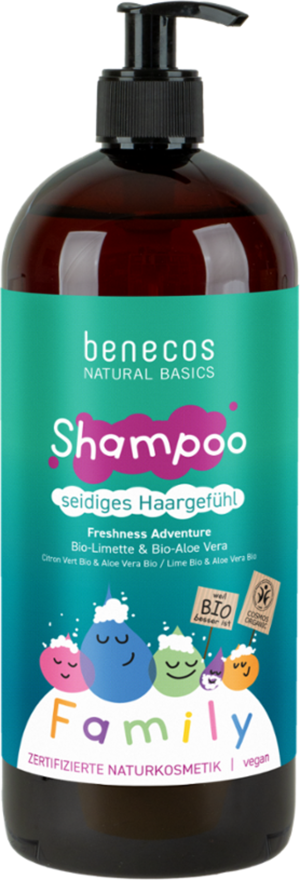 benecos  Family Size Shampoo Freshness Adventure, 950 ml