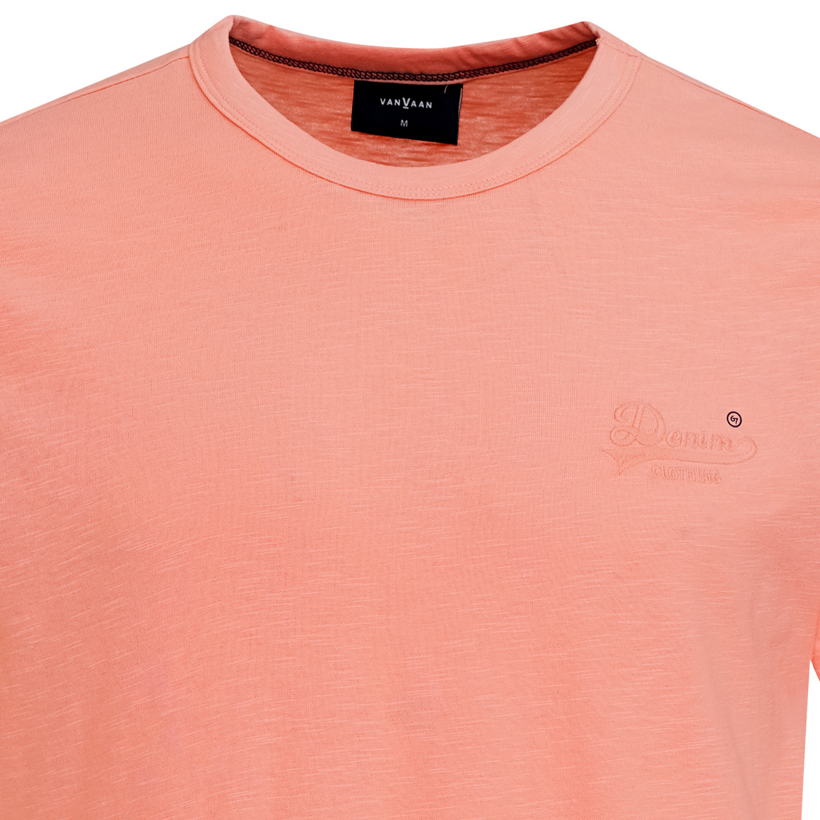 VanVaan Denim Herren T-Shirt mit Stickerei hellorange