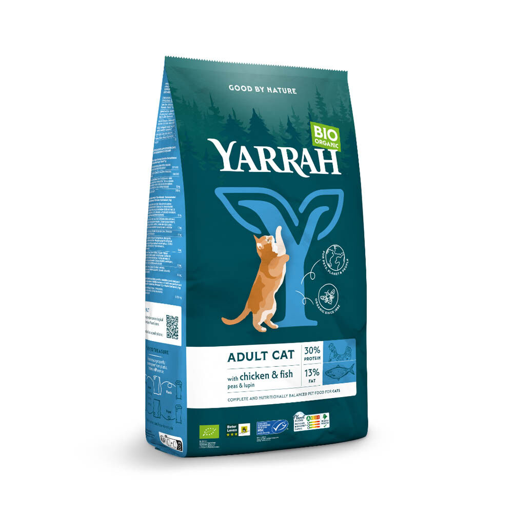 Yarrah Biologisch Adult - Kattenvoer - 10 Kilogram - kip, vis