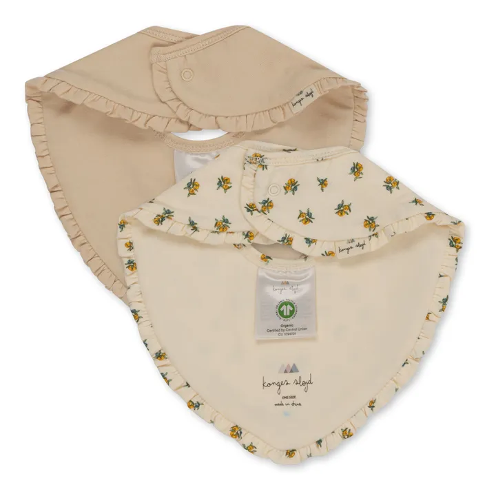 Konges Sløjd Bavoirs bandana à volants Peonia- Set de 2