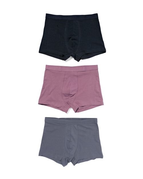 3 boxers homme modèle court coton stretch violet