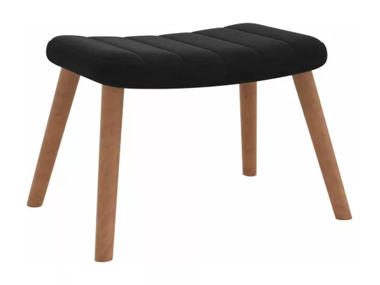 Chaise à bascule avec repose-pied Noir Velours