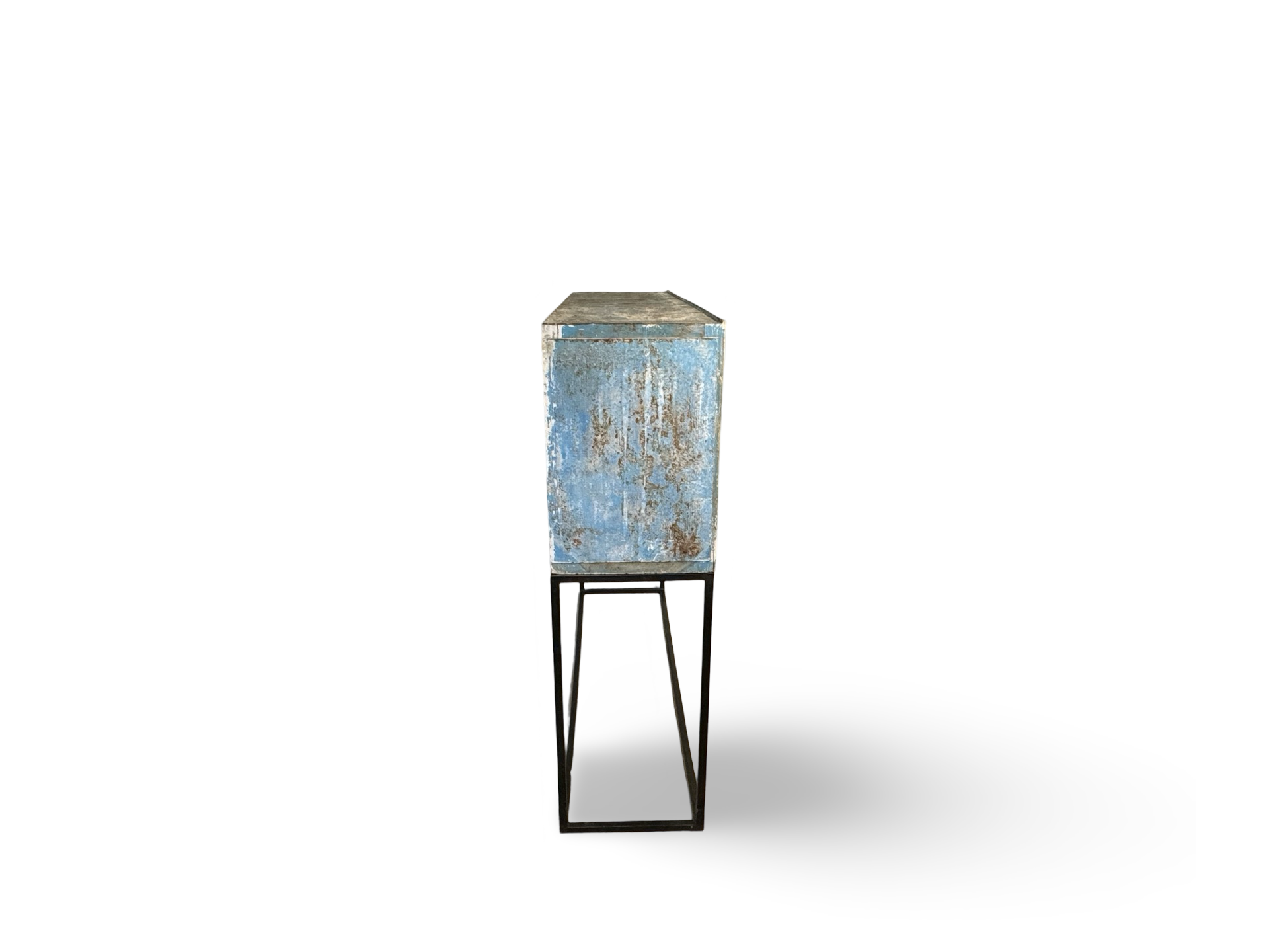 Glaskast uniek met metalen poot