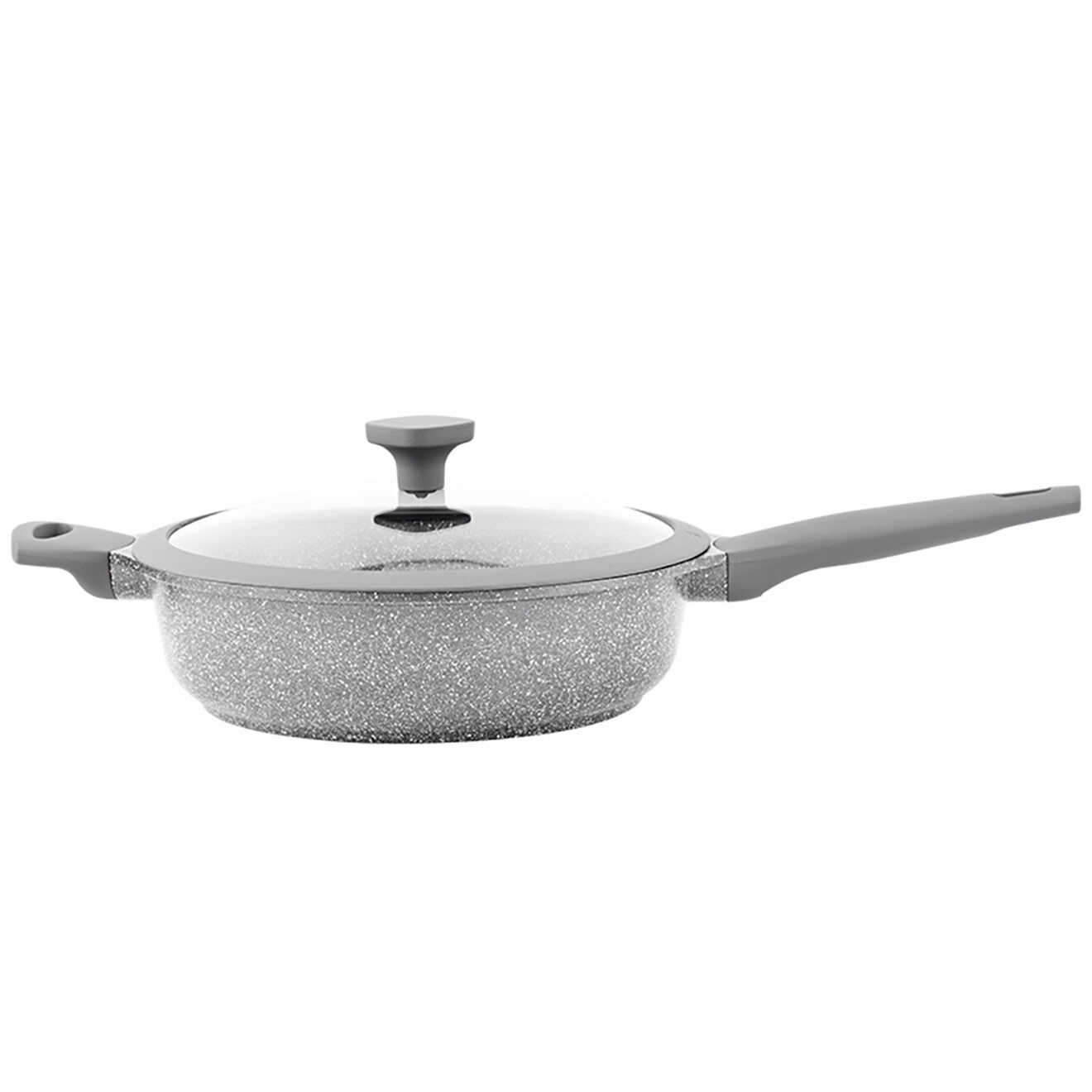 Kitchencook Sauteuse fonte d'aluminium induction effet pierre vertu st28tfi grise - D.28 cm