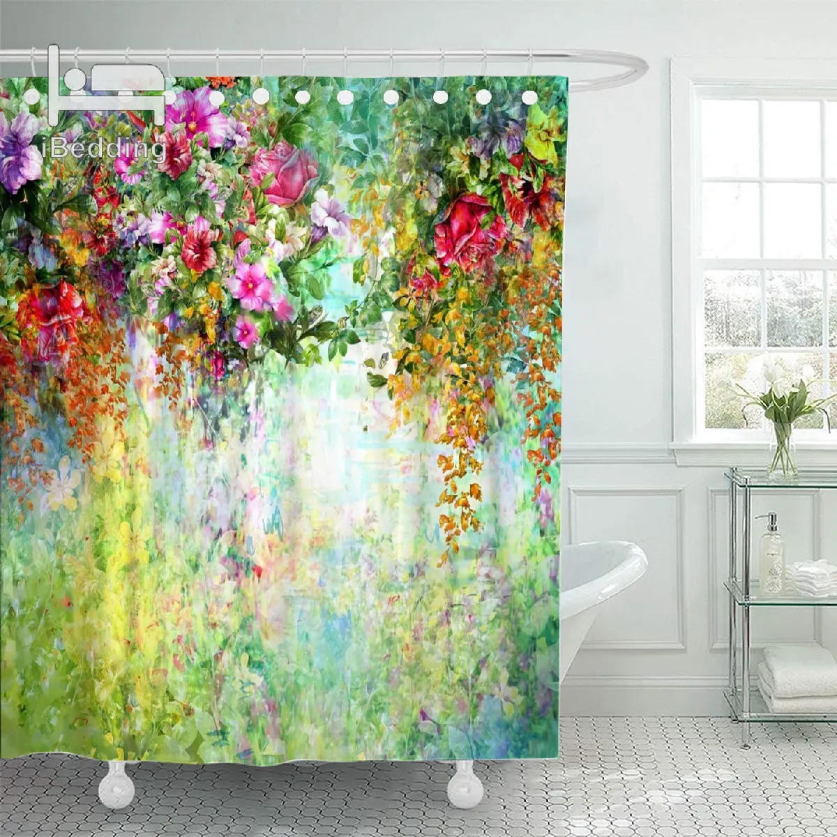 Universal Rideaux de douche naturels & Géométriques - 90x181 cm