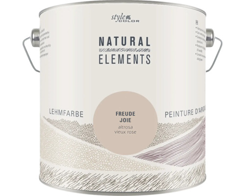 StyleColor NATURAL ELEMENTS Leemverf, conserveermiddelvrij, Joy, oudroze, 2,5 l