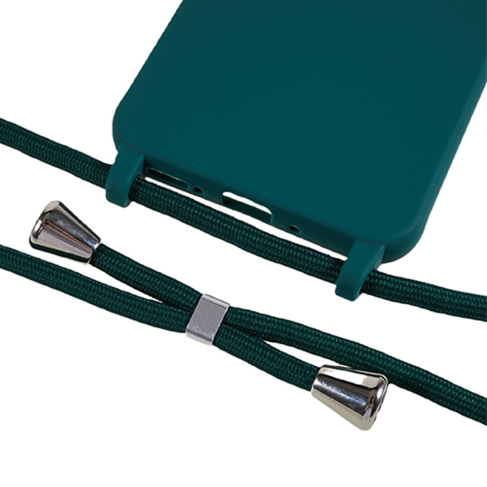 Samsung Galaxy A55 Necklace Gummi Case Hülle   Handykette (150cm) - Dunkelgrün