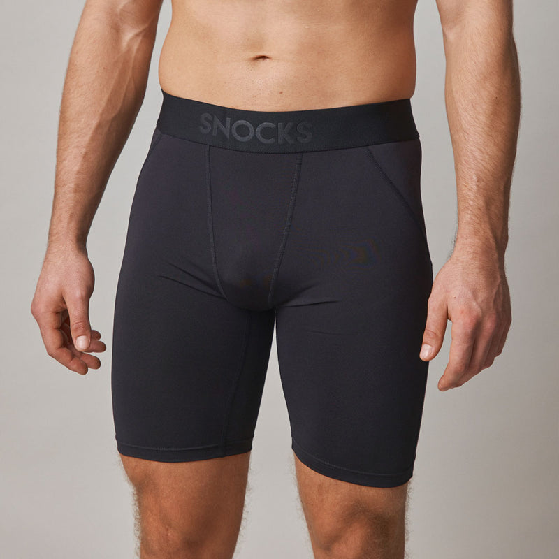 Radlerhose Herren aus recyceltem Polyester Schwarz