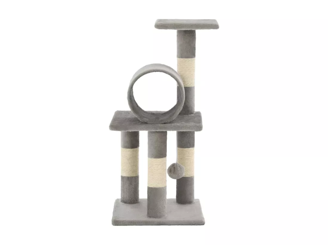 Arbre à chat avec griffoirs en sisal 65 cm Gris