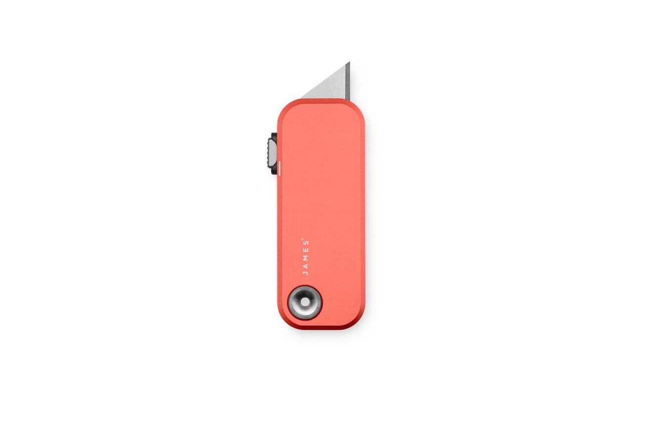The James Brand The Palmer, Coral Aluminum, Turquoise Lanyard KN121182-00 utility mes