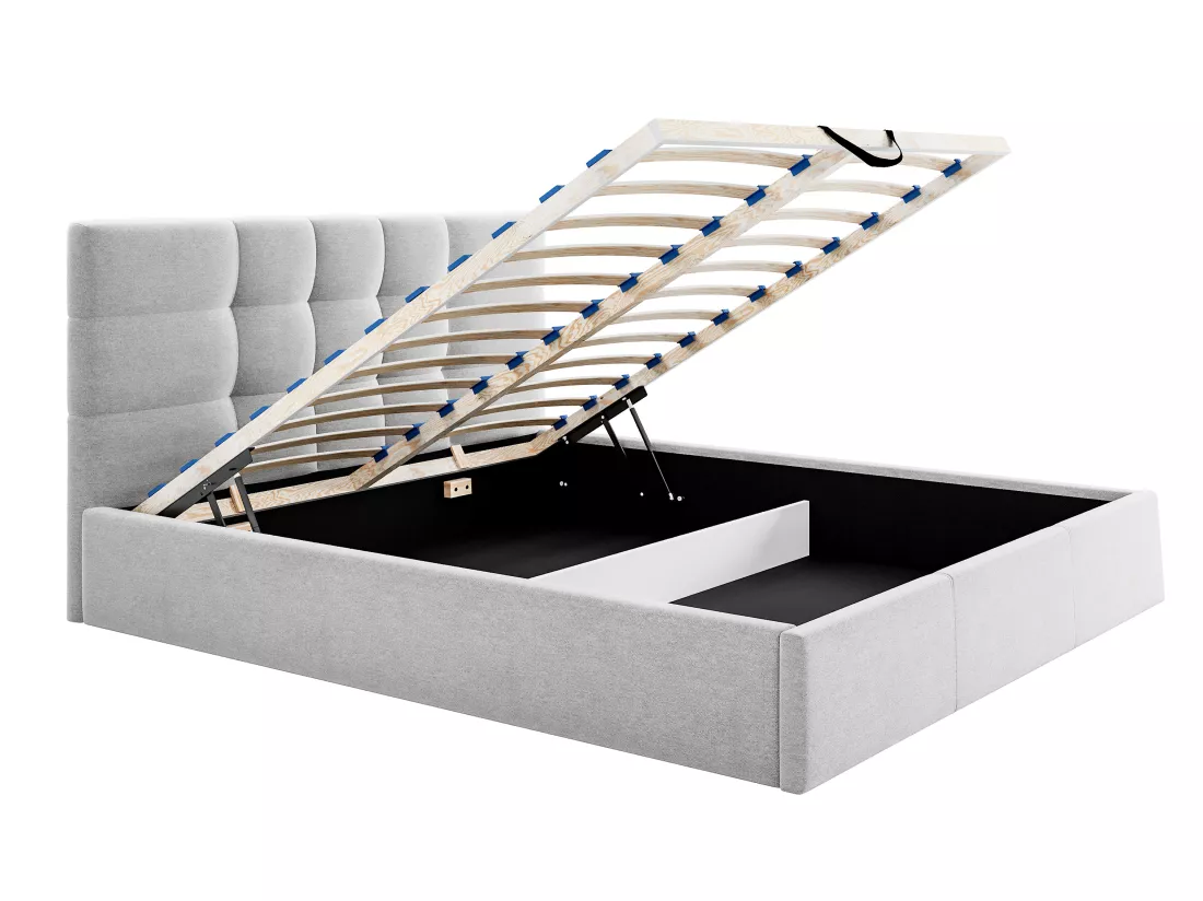 Lit coffre 140 x 190 cm - Tissu - Gris - ELIAVA de Pascal Morabito
